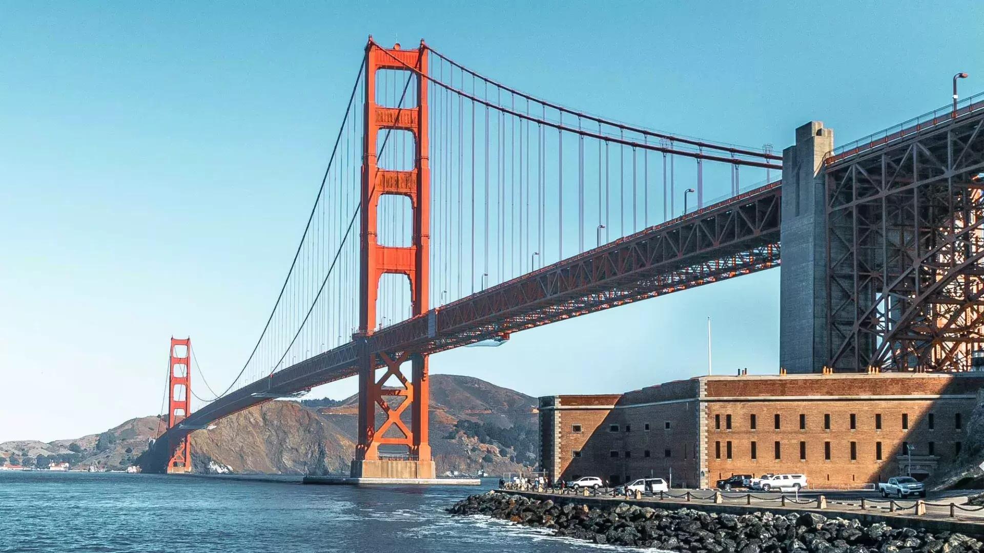 The Civil War-era Fort Point stands at the base of the Golden Gate Bridge.