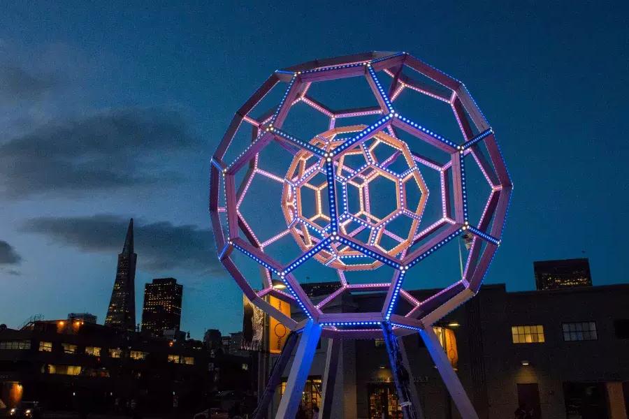 Image of large light installation by Exploratorium 