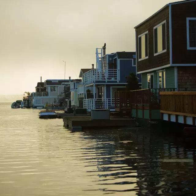 Casas flotantes en Sausalito.