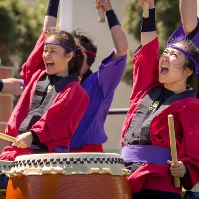 Drummers in Japantown at the annual Cherry Blossom Festival